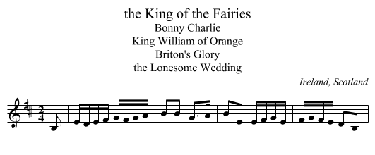 the King of the Fairies - staff notation