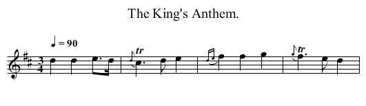 The King's Anthem. - staff notation