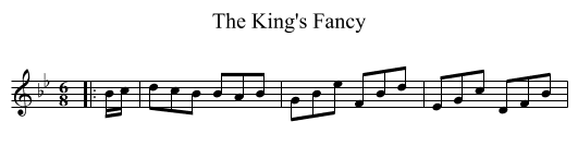 The King's Fancy - staff notation