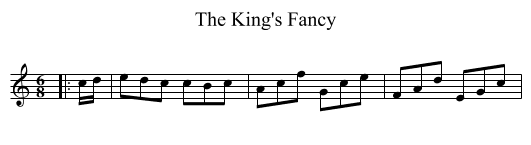 The King's Fancy - staff notation