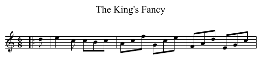 The King's Fancy - staff notation
