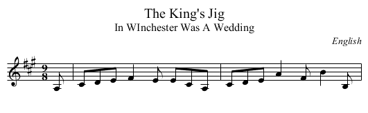 The King's Jig - staff notation