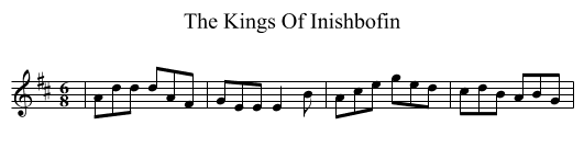 The Kings Of Inishbofin - staff notation