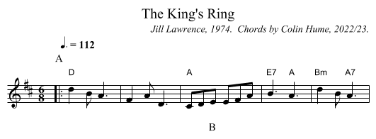 The King's Ring - staff notation