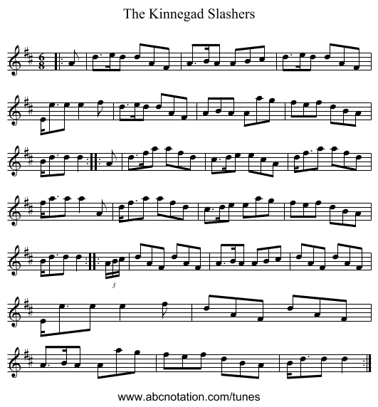 The Kinnegad Slashers - staff notation