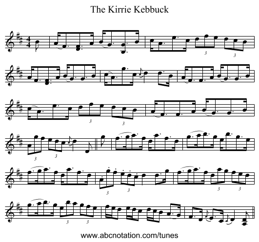 The Kirrie Kebbuck - staff notation