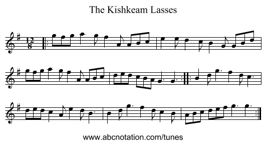 The Kishkeam Lasses - staff notation