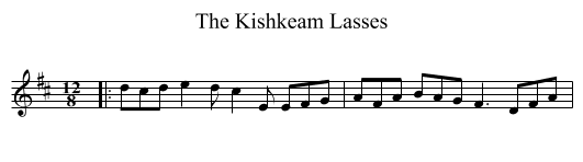 The Kishkeam Lasses - staff notation