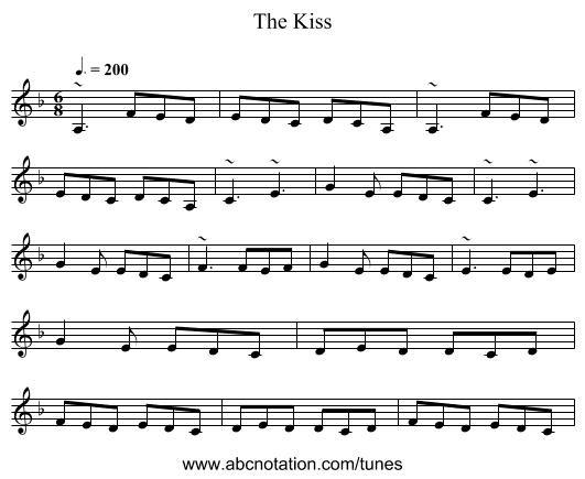 The Kiss - staff notation
