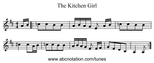 The Kitchen Girl - staff notation