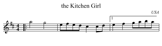 the Kitchen Girl - staff notation