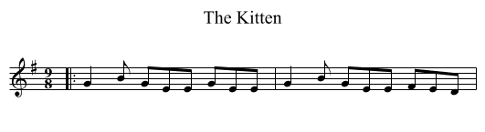 The Kitten - staff notation