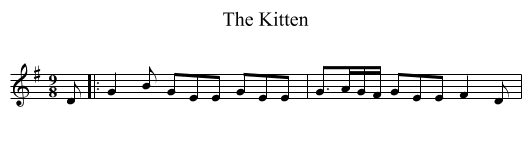 The Kitten - staff notation