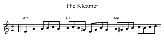 The Klezmer - staff notation