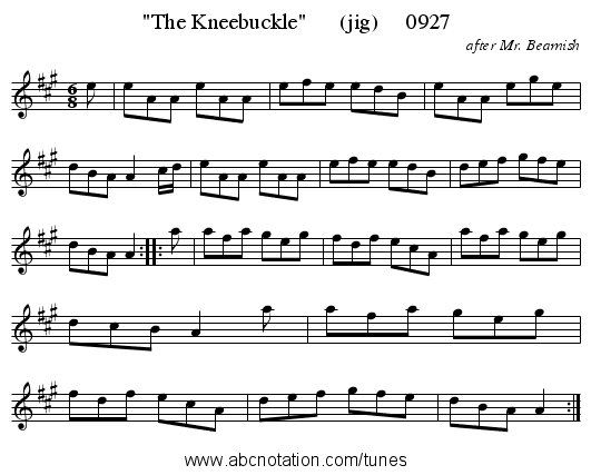 The Kneebuckle      (jig)     0927 - staff notation