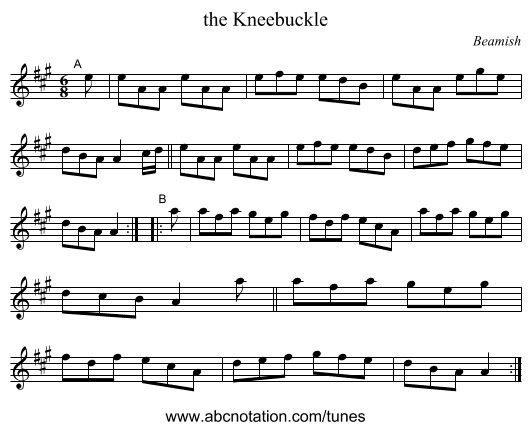 the Kneebuckle - staff notation