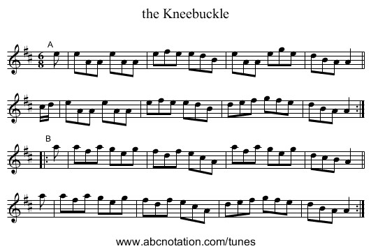 the Kneebuckle - staff notation