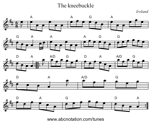 The kneebuckle - staff notation