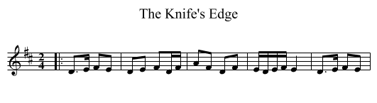 The Knife's Edge - staff notation