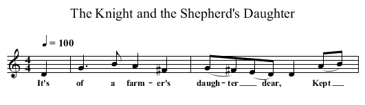 The Knight and the Shepherd's Daughter - staff notation