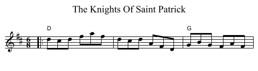 The Knights Of Saint Patrick - staff notation