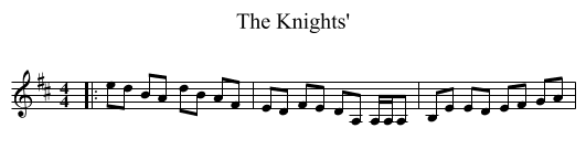 The Knights' - staff notation