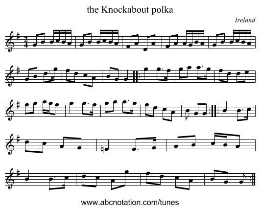 the Knockabout polka - staff notation