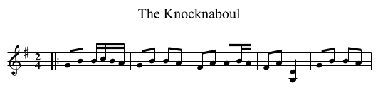 The Knocknaboul - staff notation