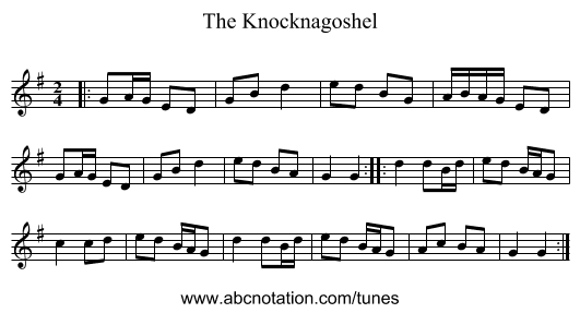 The Knocknagoshel - staff notation