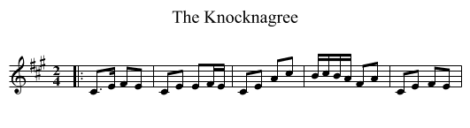 The Knocknagree - staff notation