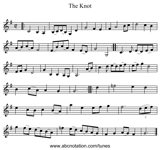 The Knot - staff notation