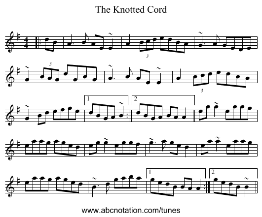 The Knotted Cord - staff notation