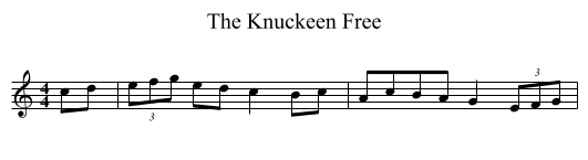 The Knuckeen Free - staff notation