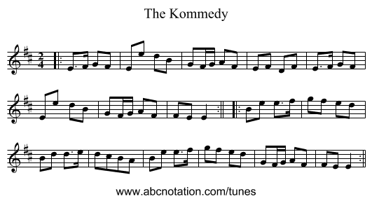 The Kommedy - staff notation