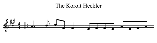 The Koroit Heckler - staff notation