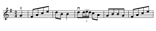 the KRAKOVIAK - staff notation