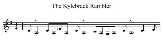 The Kylebrack Rambler - staff notation