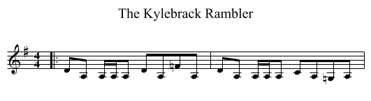 The Kylebrack Rambler - staff notation