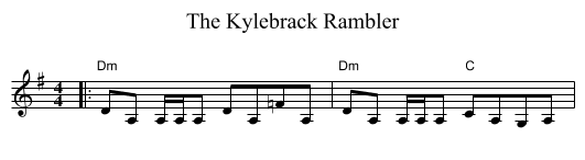 The Kylebrack Rambler - staff notation