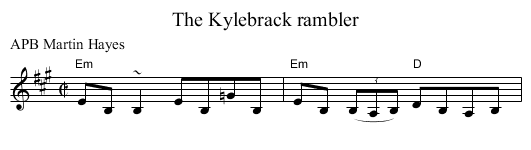 The Kylebrack rambler - staff notation