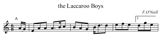 the Laccaroo Boys - staff notation