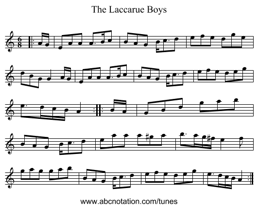 The Laccarue Boys - staff notation