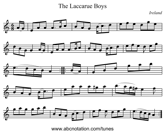The Laccarue Boys - staff notation