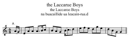 the Laccarue Boys - staff notation