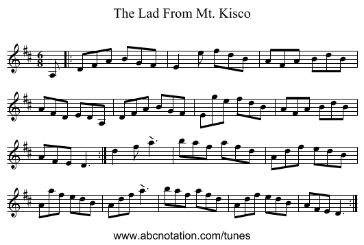 The Lad From Mt. Kisco - staff notation