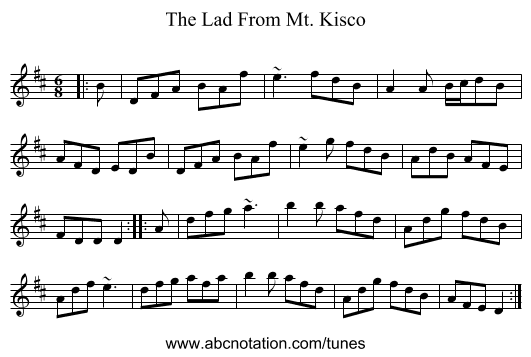 The Lad From Mt. Kisco - staff notation
