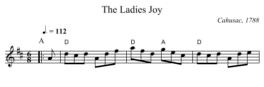 The Ladies Joy - staff notation