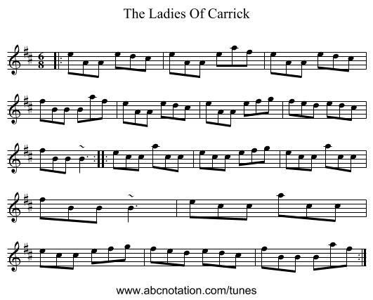 The Ladies Of Carrick - staff notation
