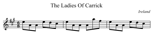 The Ladies Of Carrick - staff notation