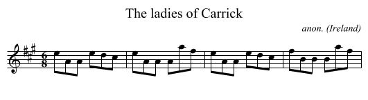 The ladies of Carrick - staff notation